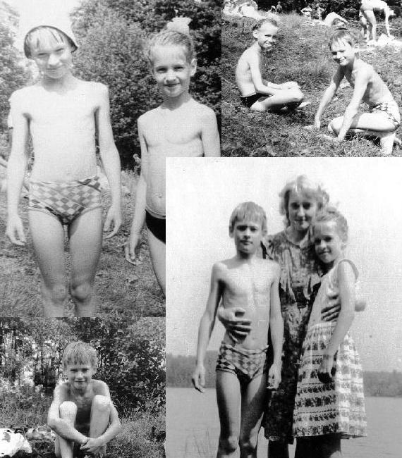 ....Я (10 лет) Оксана (9 лет) и Мама,  дача Сосново 1988 г...